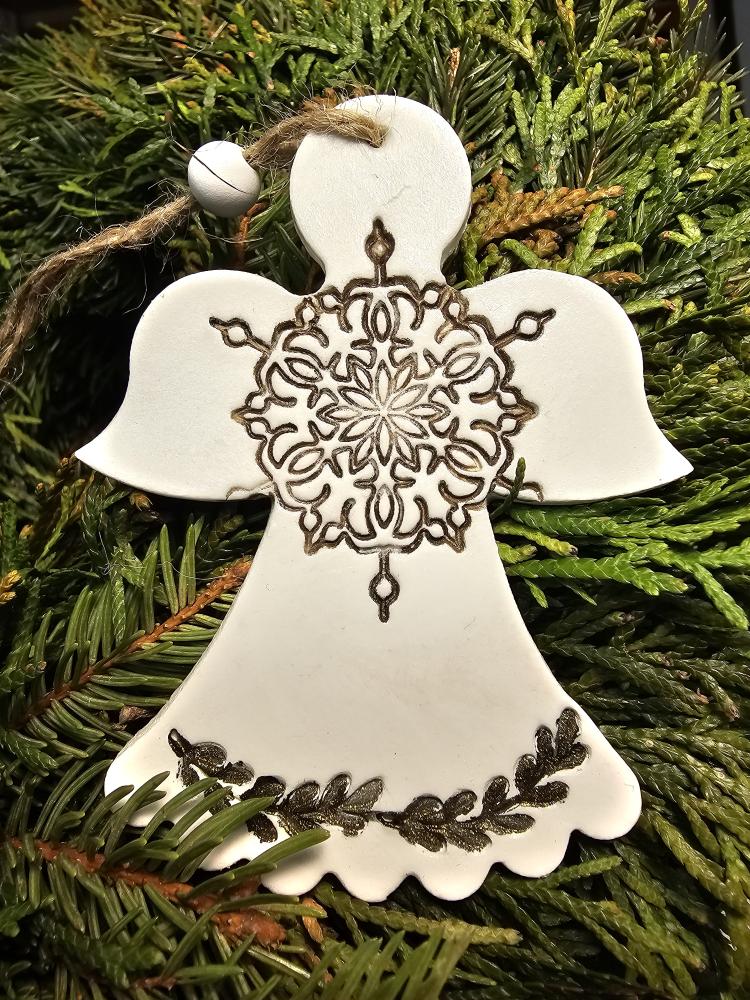 Závěs mix vánočních motivů Creall bílý velký 